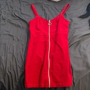 H&M Divded red corduroy mini dress